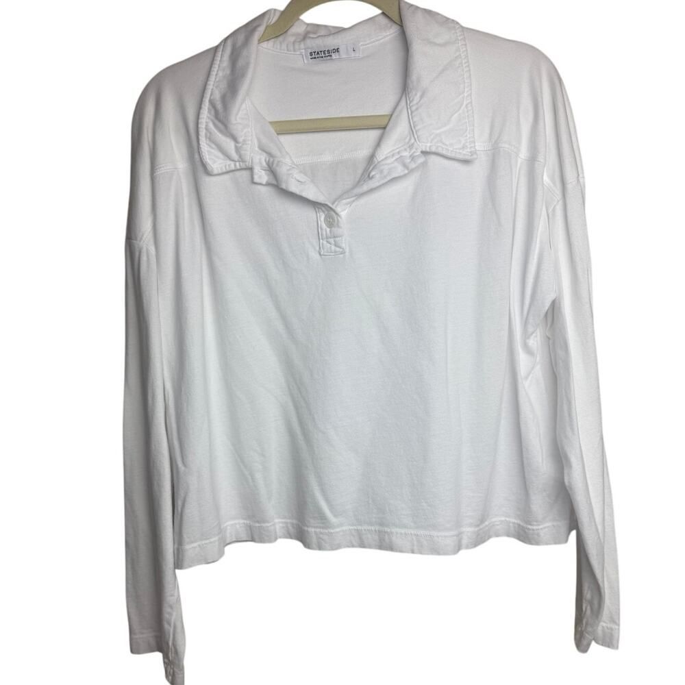 Stateside Long Sleeve White Supima Cotton Shirt Women's Sz. L